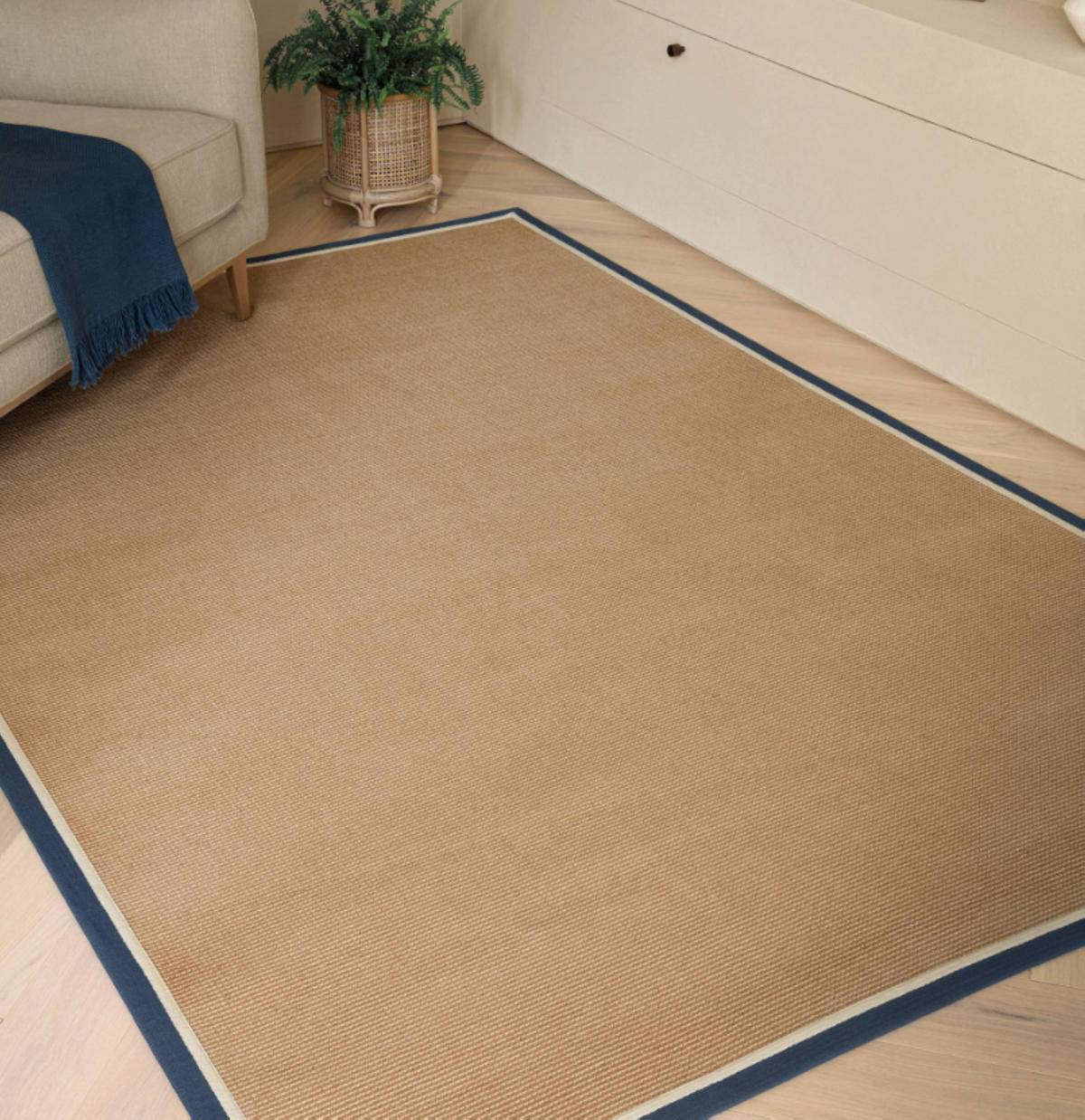 TEPPICH modern Wohn-/Schlafzimmer Naturfaser DORO Blau 40x120 cm - Blau, Naturmaterialien (40/120cm) - Novatrend