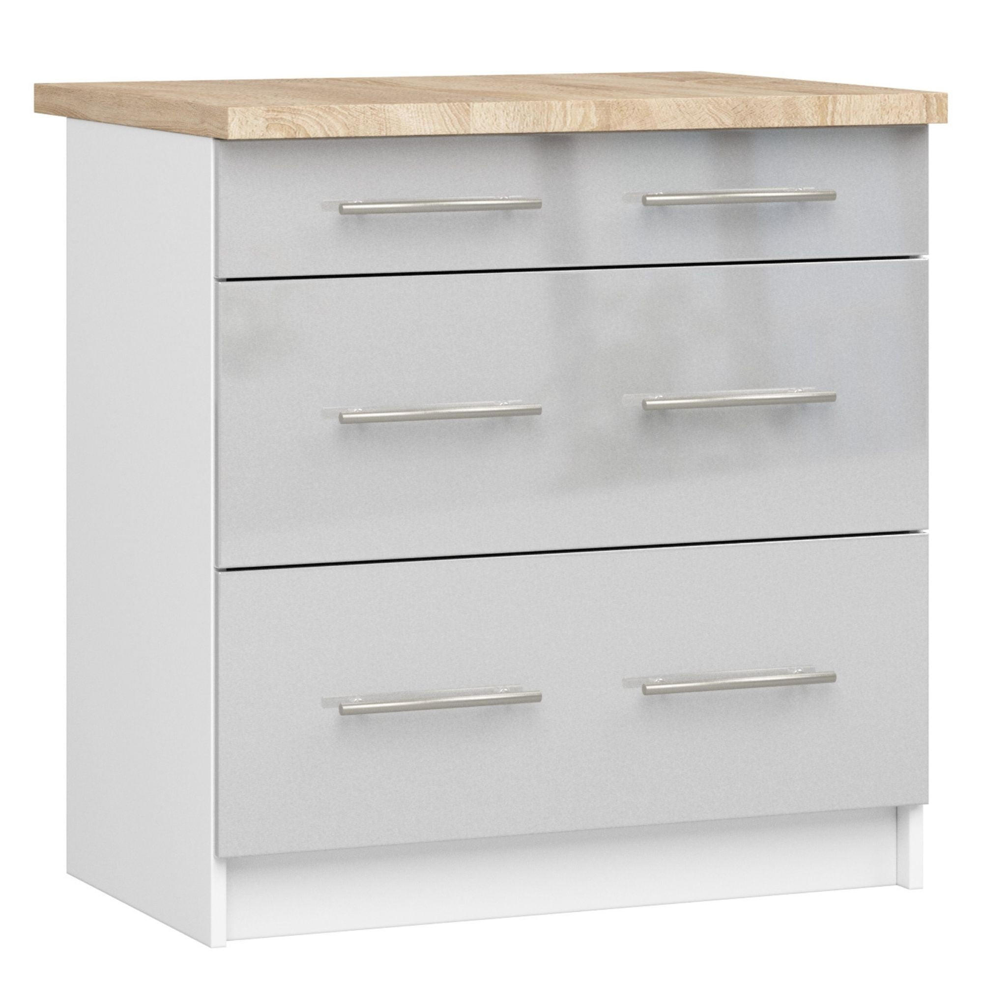 RAUMHIRSCH FURNITURE SPODNÍ SKŘÍŇKA Bílá, lesklý kov 85/80/46