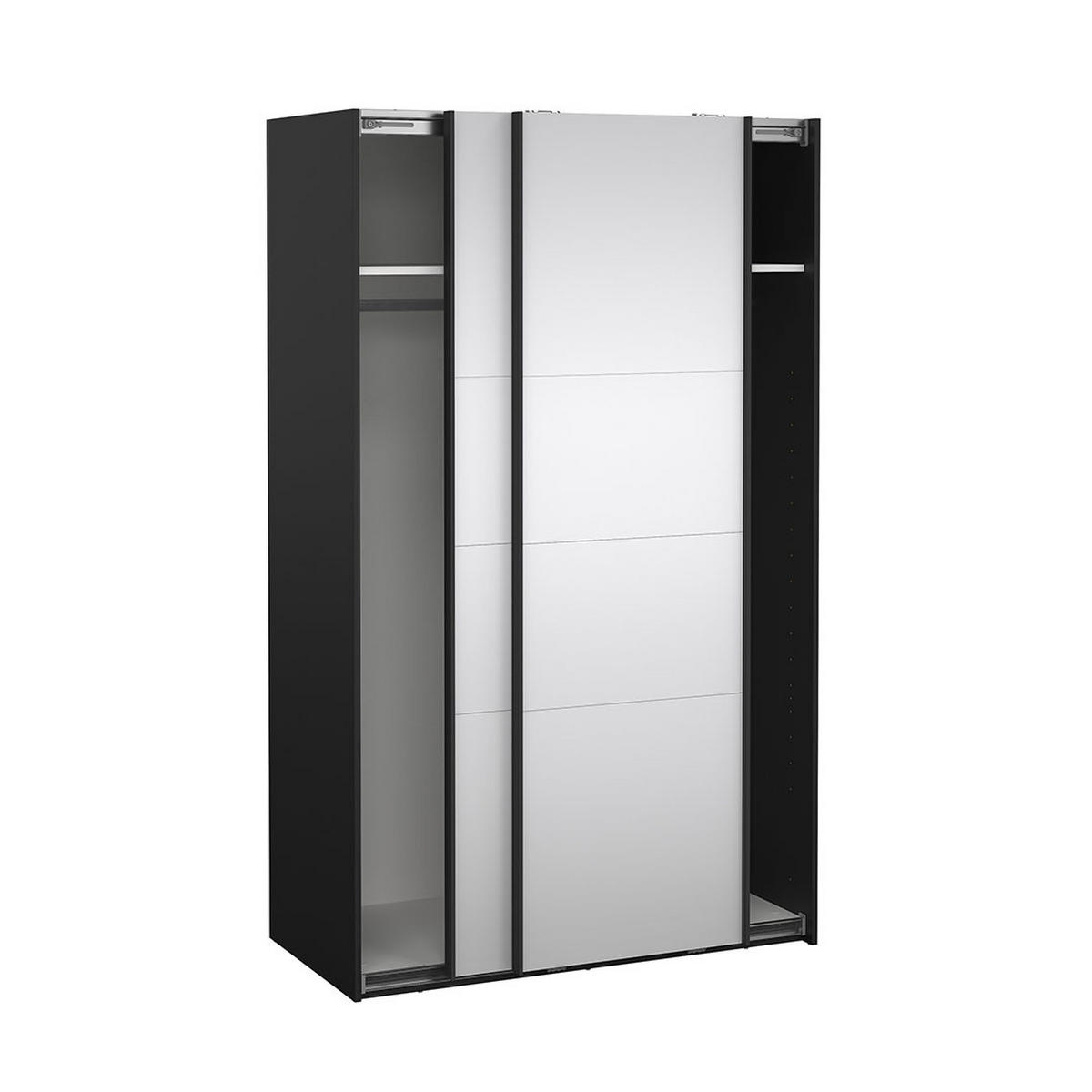 SCHIEBETÜRENSCHRANK, Catania, Schwarz, Holzwerkstoff, 119 x 67 x 201 cm - Schwarz, Holzwerkstoff (119/201/67cm) - ebuy24