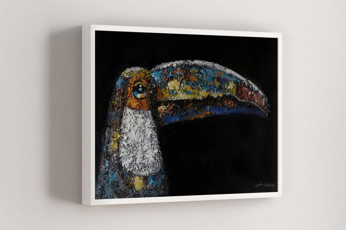 ACRYLBILD HANDGEMALT 90/60 cm - Multicolor/Schwarz, Holz/Textil (1.3/60cm) - KUNSTLOFT