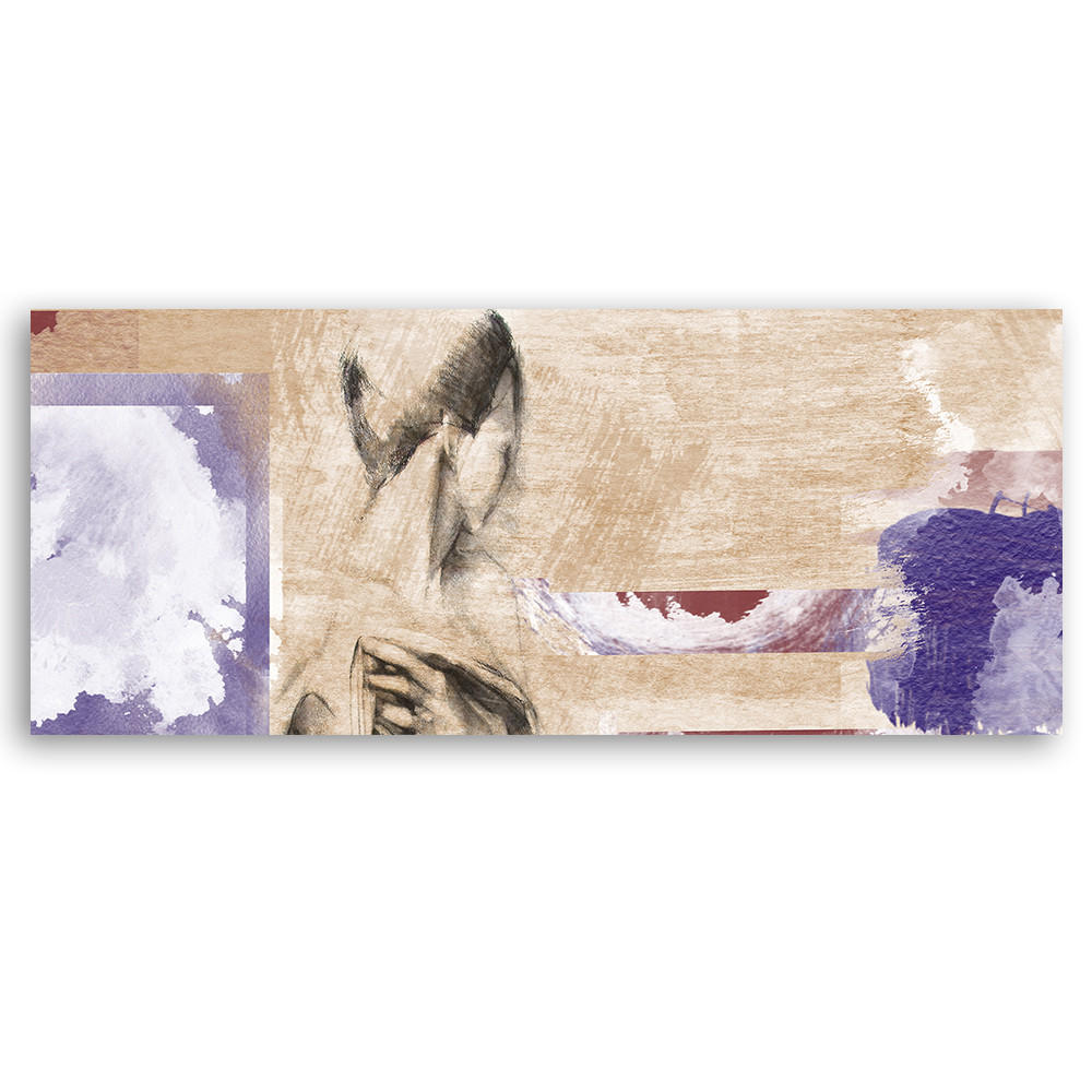 WANDBILD frau auf beigem hintergrund - Beige, Textil (90/30cm) - Feeby