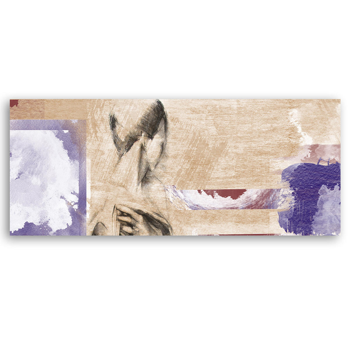 WANDBILD frau auf beigem hintergrund - Beige, Textil (90/30cm) - Feeby