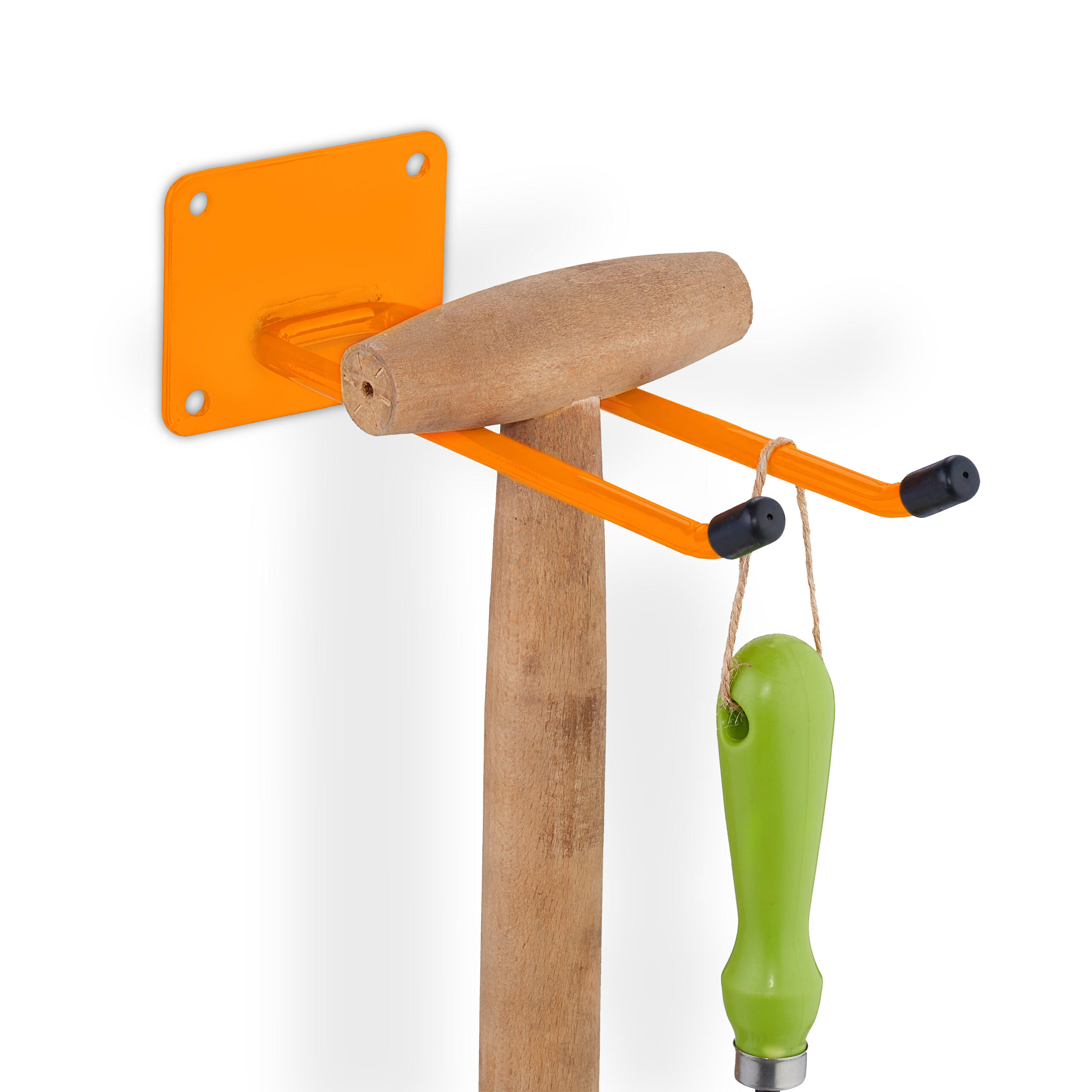 WANDHAKEN - Orange, Kunststoff/Metall (9/7.5/24cm) - Relaxdays