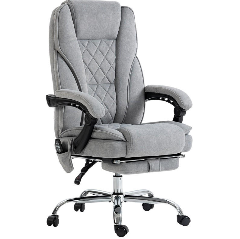 BÜROSTUHL in Grau 67x72x119 cm mit Vibrationsmassage, Wärmefunktion und Fußstütze - Grau, Textil (72/119/67cm) - IVMEU