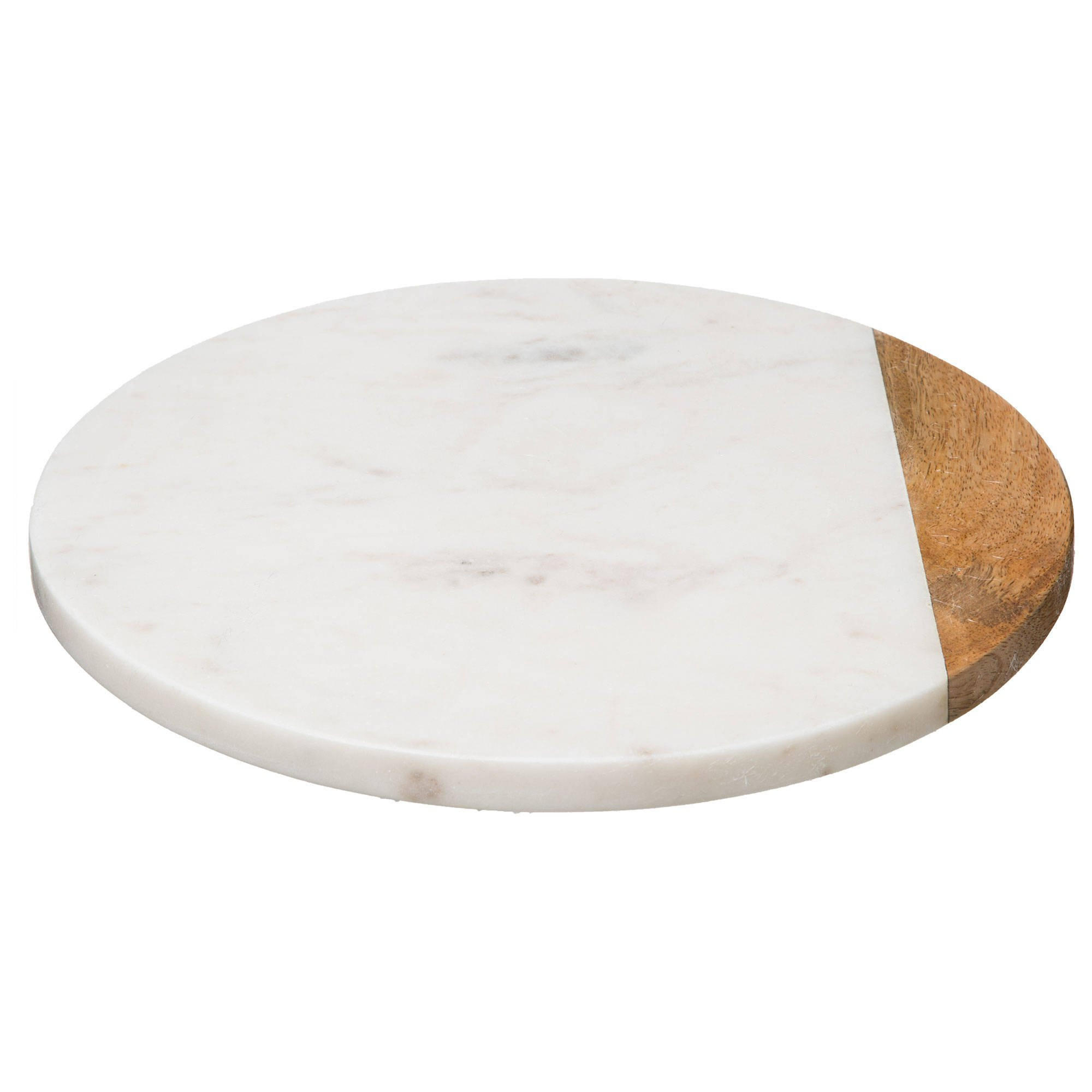 DREHTELLER Marmor Geom Hygge Weiß 30/30/3,8 cm - Weiß, Stein (30/3.8/30cm) - Secret de Gourmet