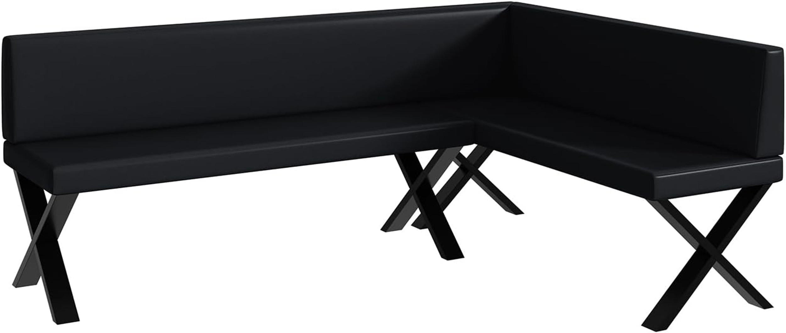 Meblini Eckbank Schwarz 196x142 cm
