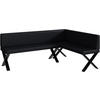 ECKBANK TONI_X - Schwarz, Leder (142/196cm) - Meblini