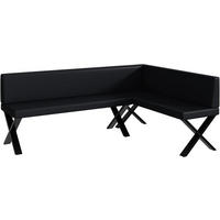 ECKBANK TONI_X - Schwarz, Leder (142/196cm) - Meblini