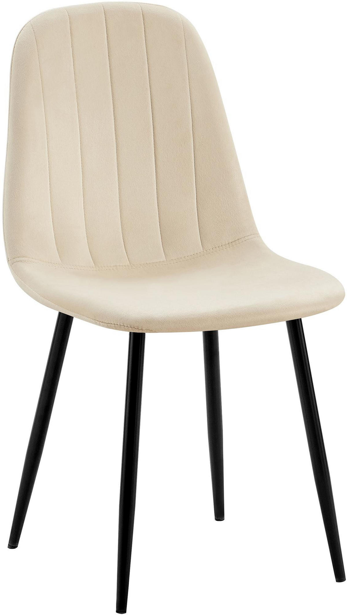 STUHL Metall creme - Creme/Schwarz, Textil/Metall (45/88/54cm) - CLP