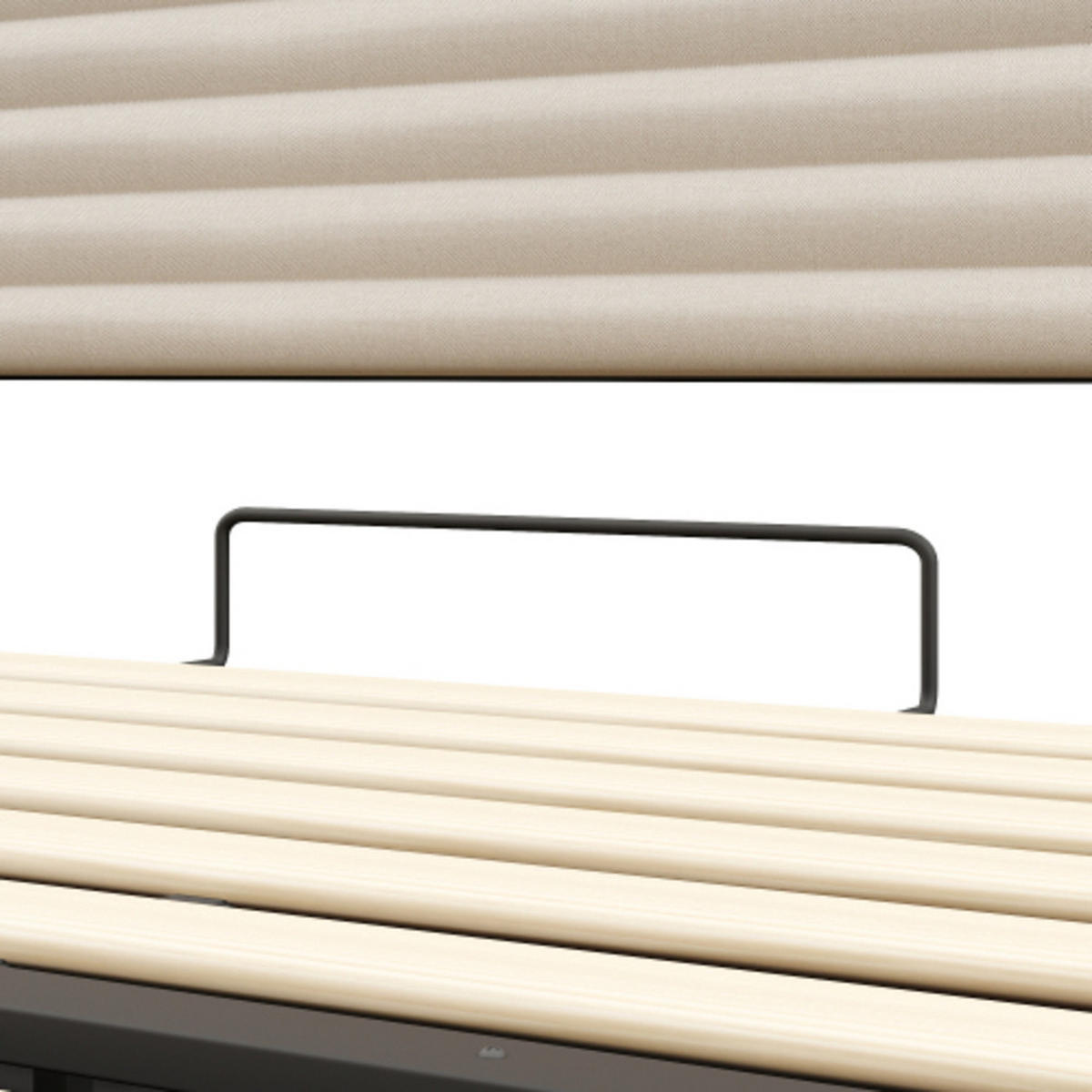 POLSTERBETT beige 218×182×113,5 cm aus Leinen-Stoff mit Hydraulikbettkasten, zweiseitigen LED-Leisten - Beige, Textil (180/200cm) - Luhomfu