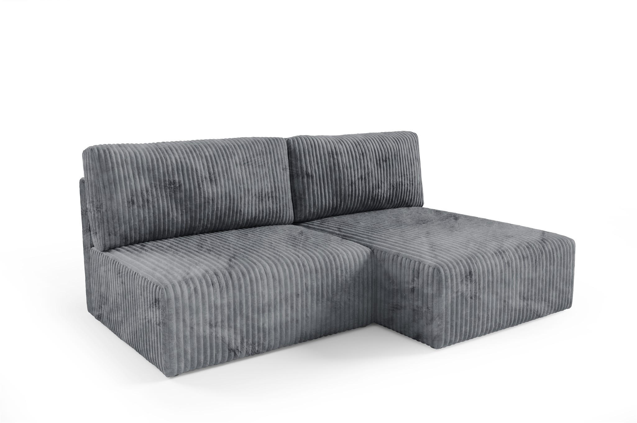 ECKSOFA Natalia Xs - Grau, Holzwerkstoff/Textil (210/149cm) - Fun Möbel