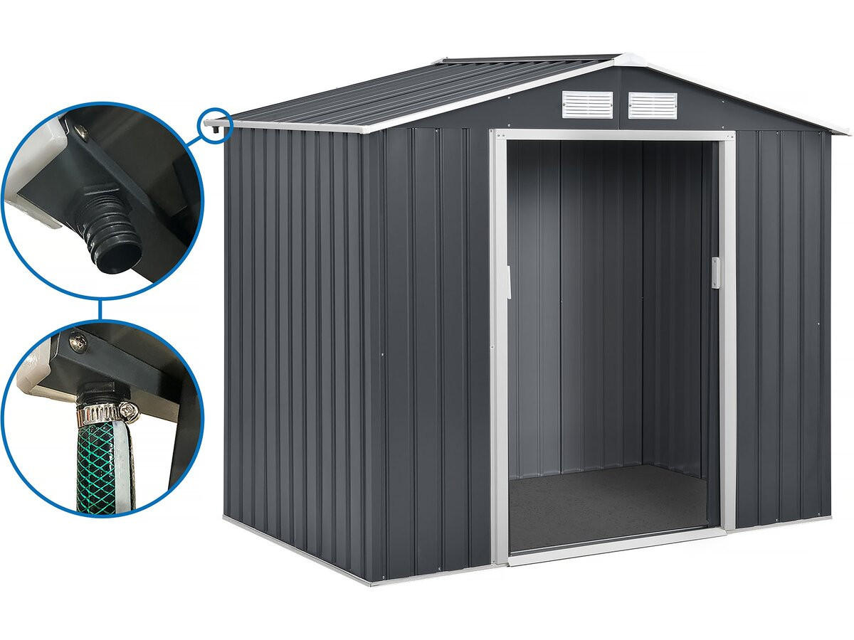 METALL-GARTENHAUS vegas Grau - Grau, Metall (203/185/117cm) - Habitat Garten