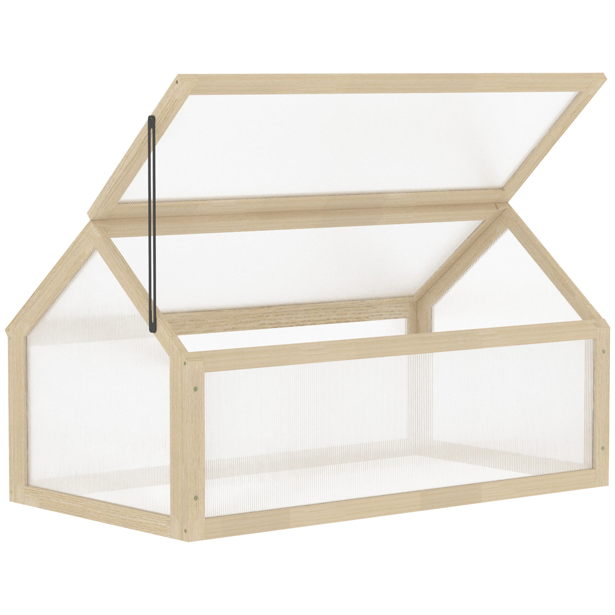 FRÜHBEET aus Holz 90 x 52 x 49,5 cm - Naturfarben, Holz (52/49.5/90cm) - Outsunny