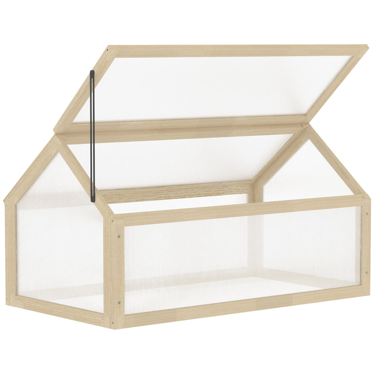 FRÜHBEET aus Holz 90 x 52 x 49,5 cm - Naturfarben, Holz (52/49.5/90cm) - Outsunny