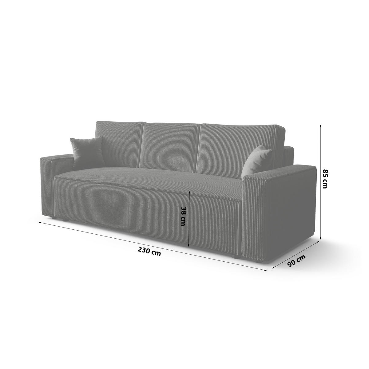 SCHLAFSOFA mit Bettkasten Eldon Schwarz - Schwarz, Textil (230/89/85cm) - Fedve