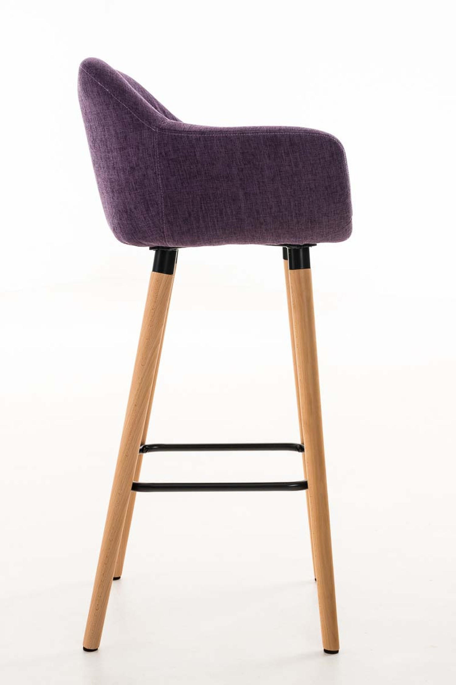 BARHOCKER Grande, 2er Set, Gestell Holz, Stoff Lila - Lila/Braun, Holz/Textil (55/99/46cm) - TPFLiving