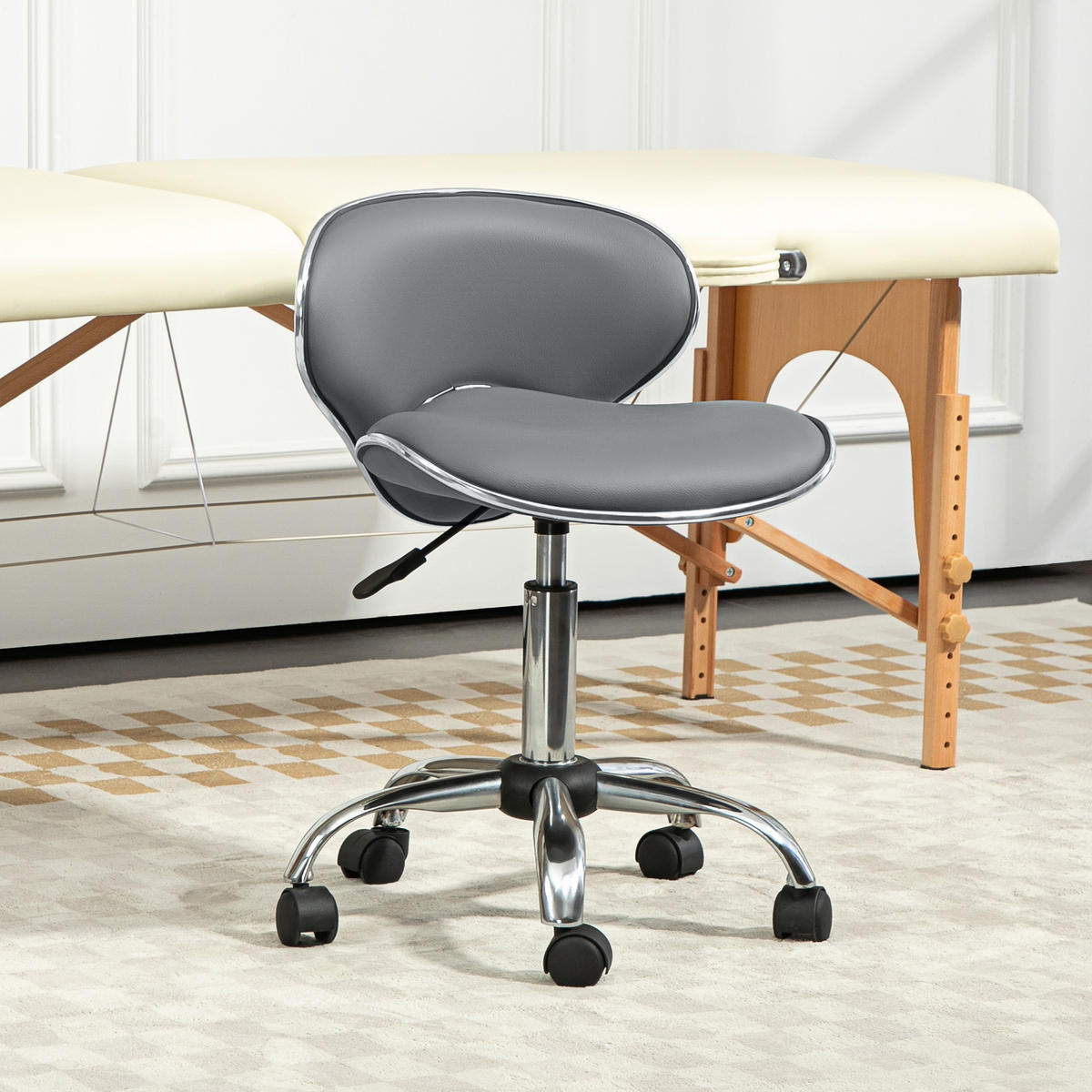 BÜROHOCKER DE-18036 höhenverstellbar 44-56 cm, Sattelform Grau - Grau, Metall (48/74/44cm) - ComfortXL
