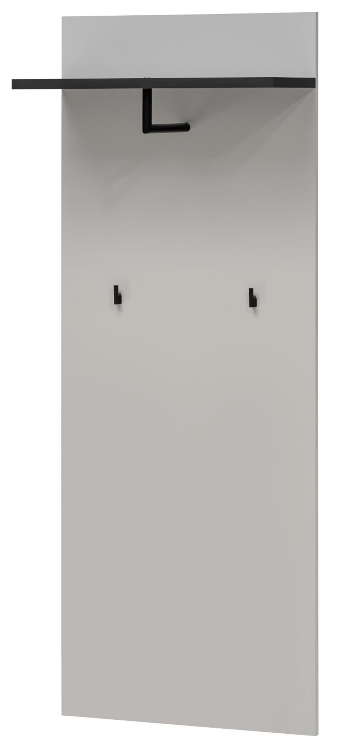 GARDEROBEN-SET Kaschmir, schwarz 4-teilig 120 cm, Flurgarderobe mit viel Stauraum - Kaschmir/Schwarz, Glas/Holzwerkstoff (120/20/32cm) - Inn.Furn