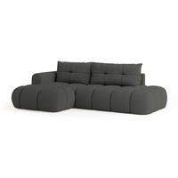 ROHOVÁ SEDAČKA FLUMA šedá - šedá/černá, dřevo/textil (279/158cm) - MASSENO