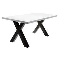 ESSZIMMERTISCH Eike 8 180 x 90 x 75 Esstisch Schwarzstahl/Weiß Matt Lack - Weiß, Holz (180/90/75cm) - 58aufmkessel