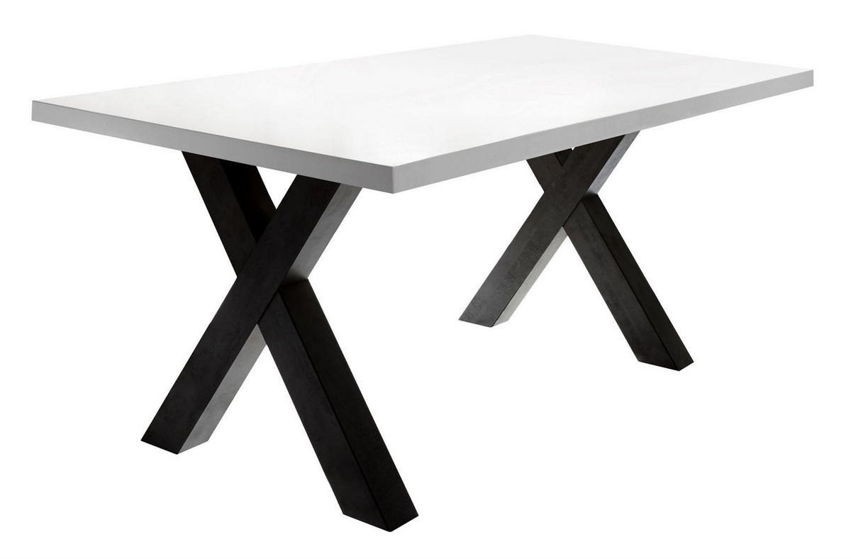 ESSZIMMERTISCH Eike 8 180 x 90 x 75 Esstisch Schwarzstahl/Weiß Matt Lack - Weiß, Holz (180/90/75cm) - 58aufmkessel