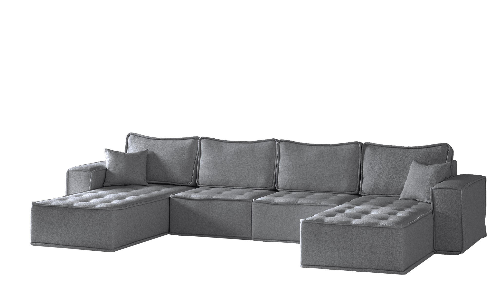 WOHNLANDSCHAFT Sande In Alpine - Anthrazit, Holzwerkstoff/Textil (372/85/192cm) - Fun Möbel