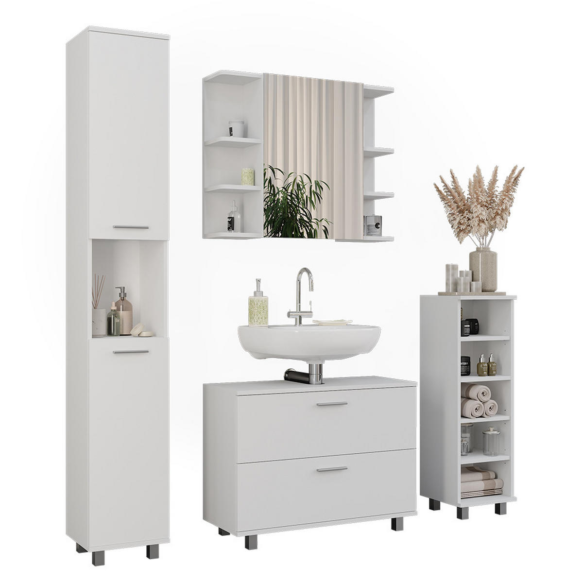 KOUPELNOVÝ NÁBYTEK Ilias Bílá - bílá, kompozitní dřevo (80.2/60.8/33cm) - Vicco