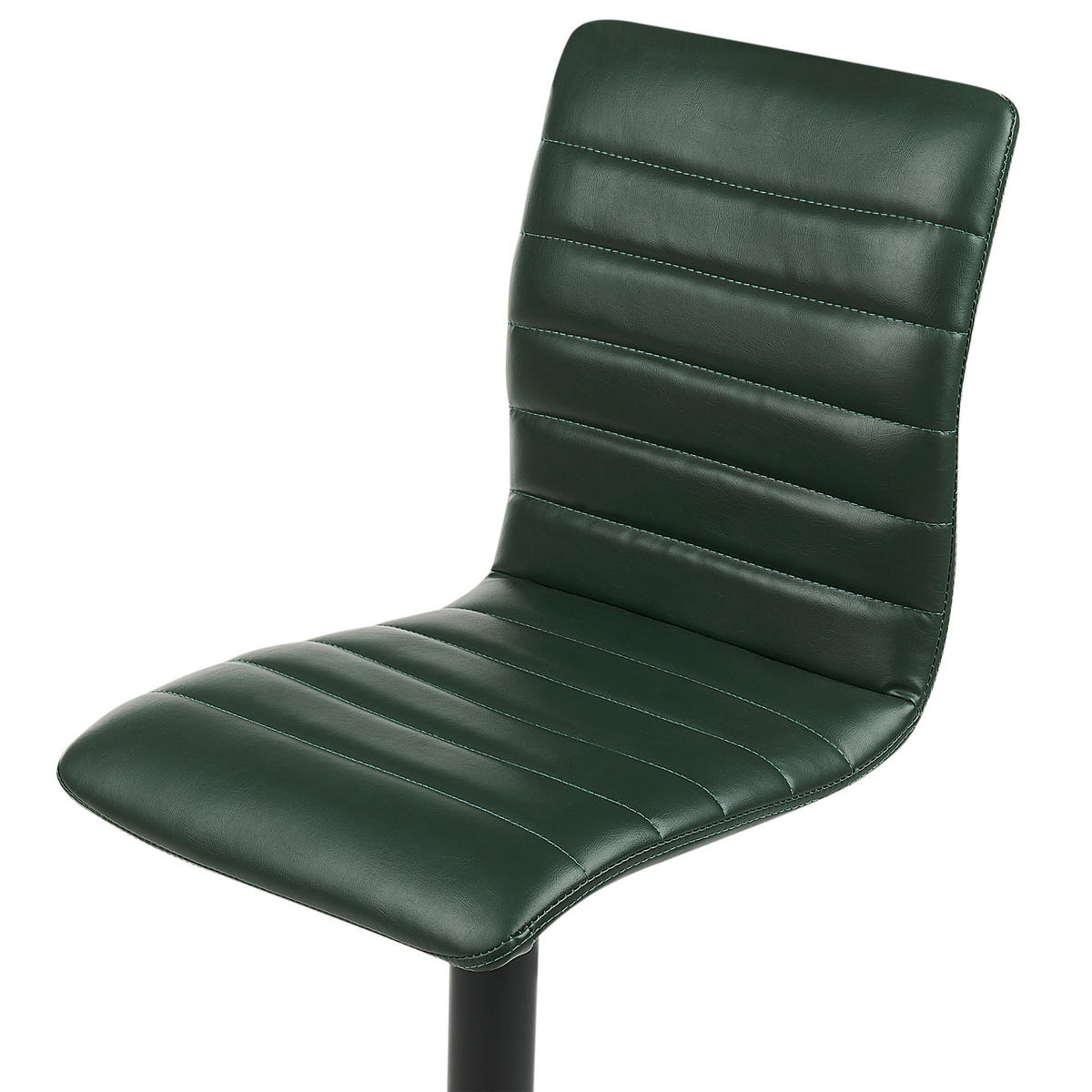 BARHOCKER 2er-Set Kunstleder dunkelgrün/schwarz höhenverstellbar Lucerne - Schwarz/Grün, Kunststoff (39/49cm) - Beliani