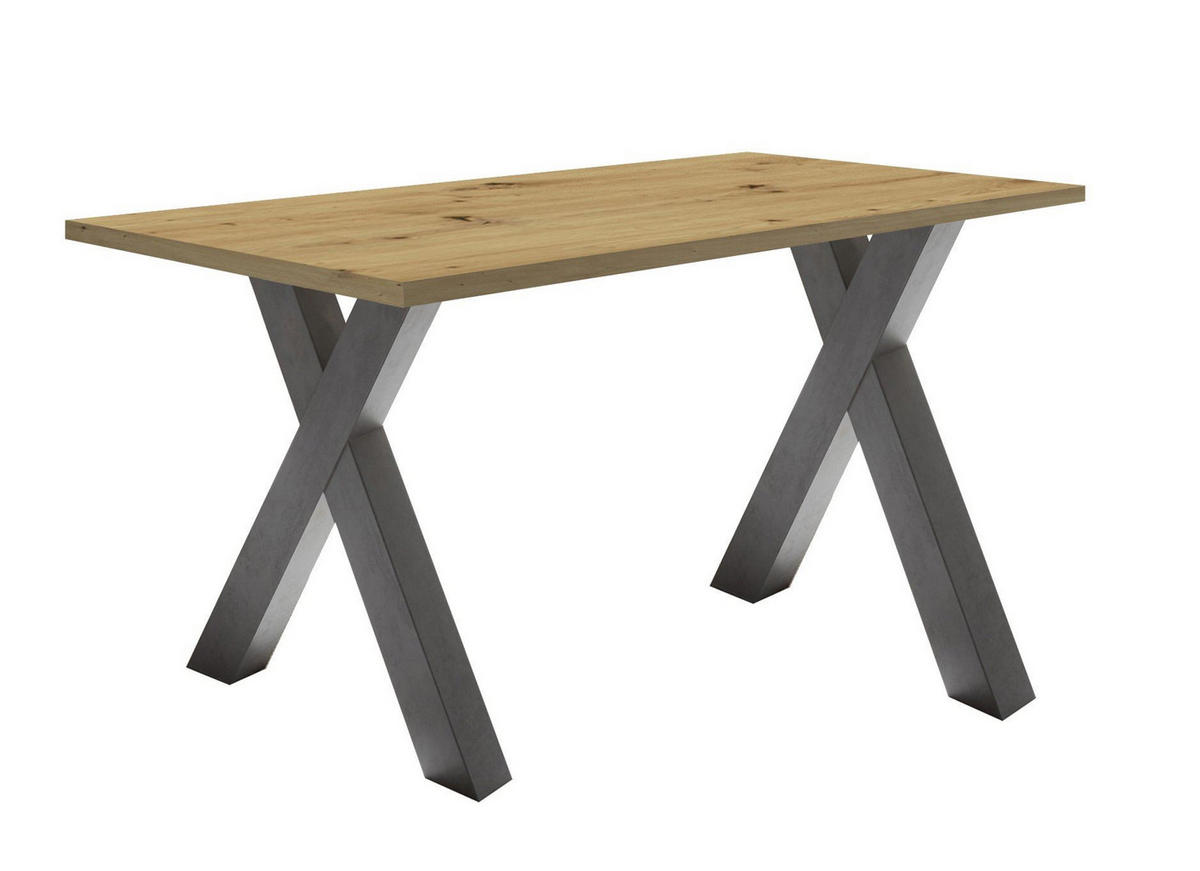 SCHREIBTISCH Edie 5 140 x 70 x 75 Bürotisch graphit/asteiche - Naturfarben, Holz (140/70/75cm) - 58aufmkessel