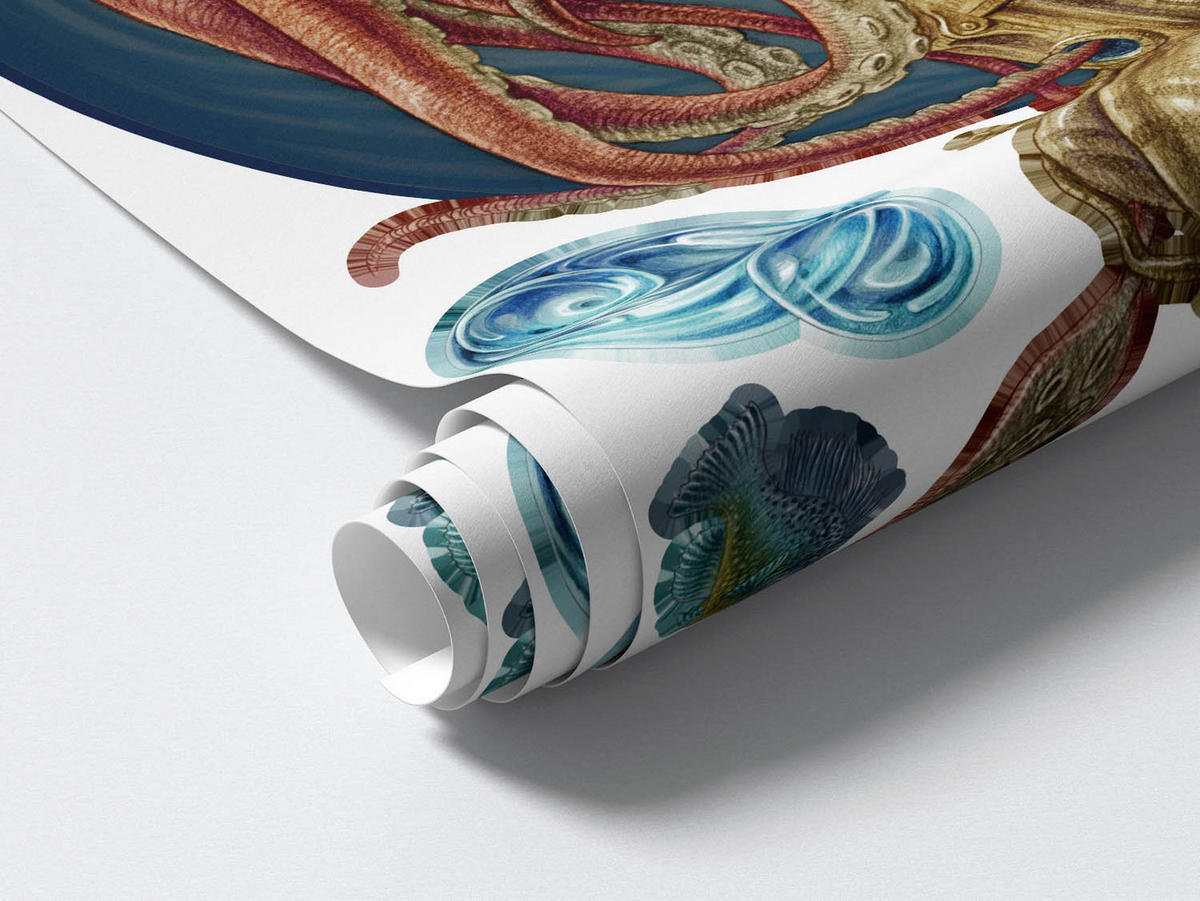 WANDAUFKLEBER 130x131cm - U-Boot - Multicolor, Kunststoff (130/131/0.1cm) - Wallfluent