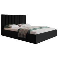 BETT Schwarz SIM 9 Gepolstert 140x200 cm - Schwarz/Grün, Kunststoff/Textil (140/200cm) - Sepro Meble