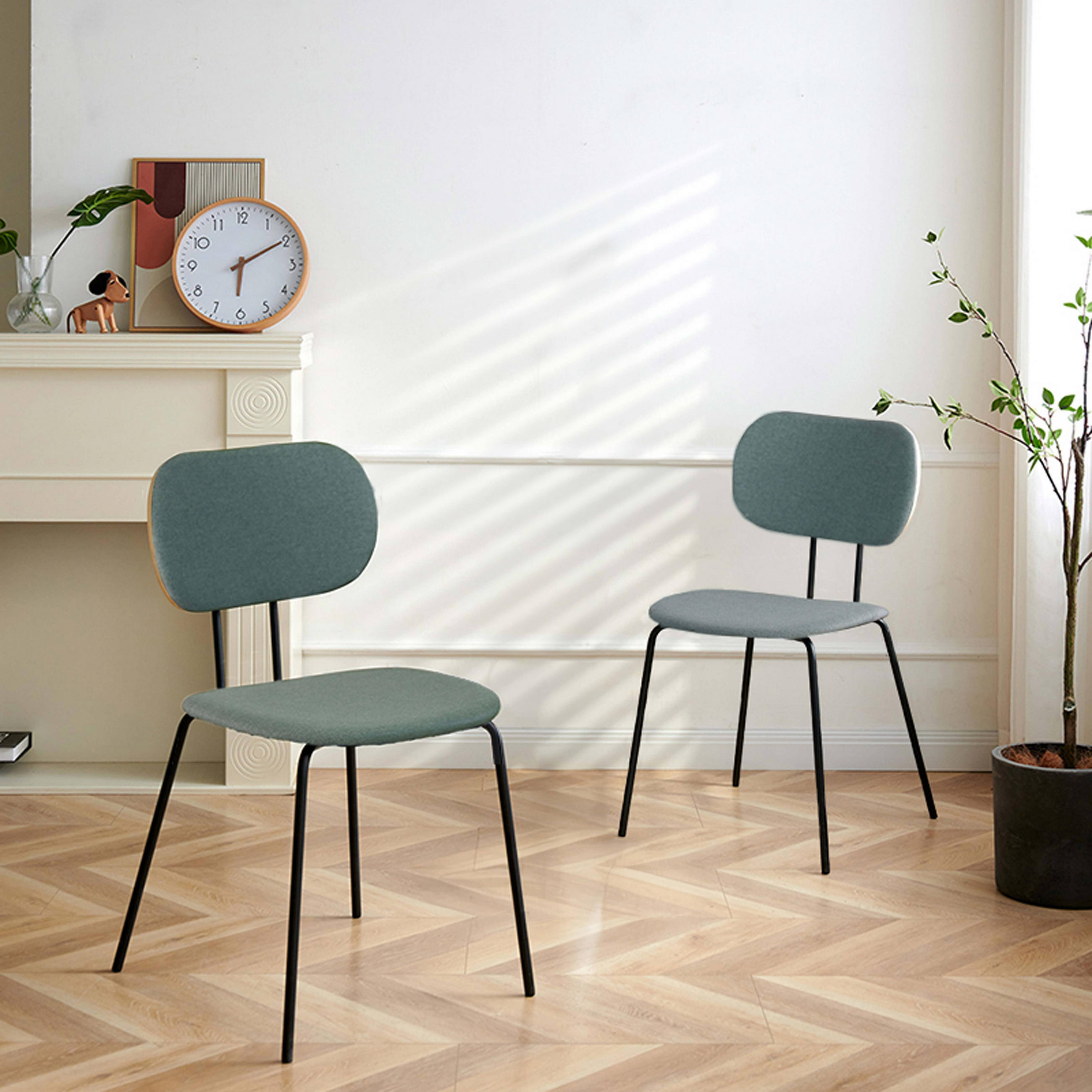 STÜHLE 2-tlg., Grün - Grün, Holz (47/83/50cm) - Oviala