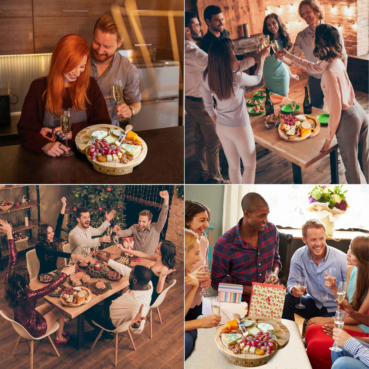 KÄSEBRETT mit Käsemesser Set 25cm - Beige, Holz (25/25cm) - BlauKe