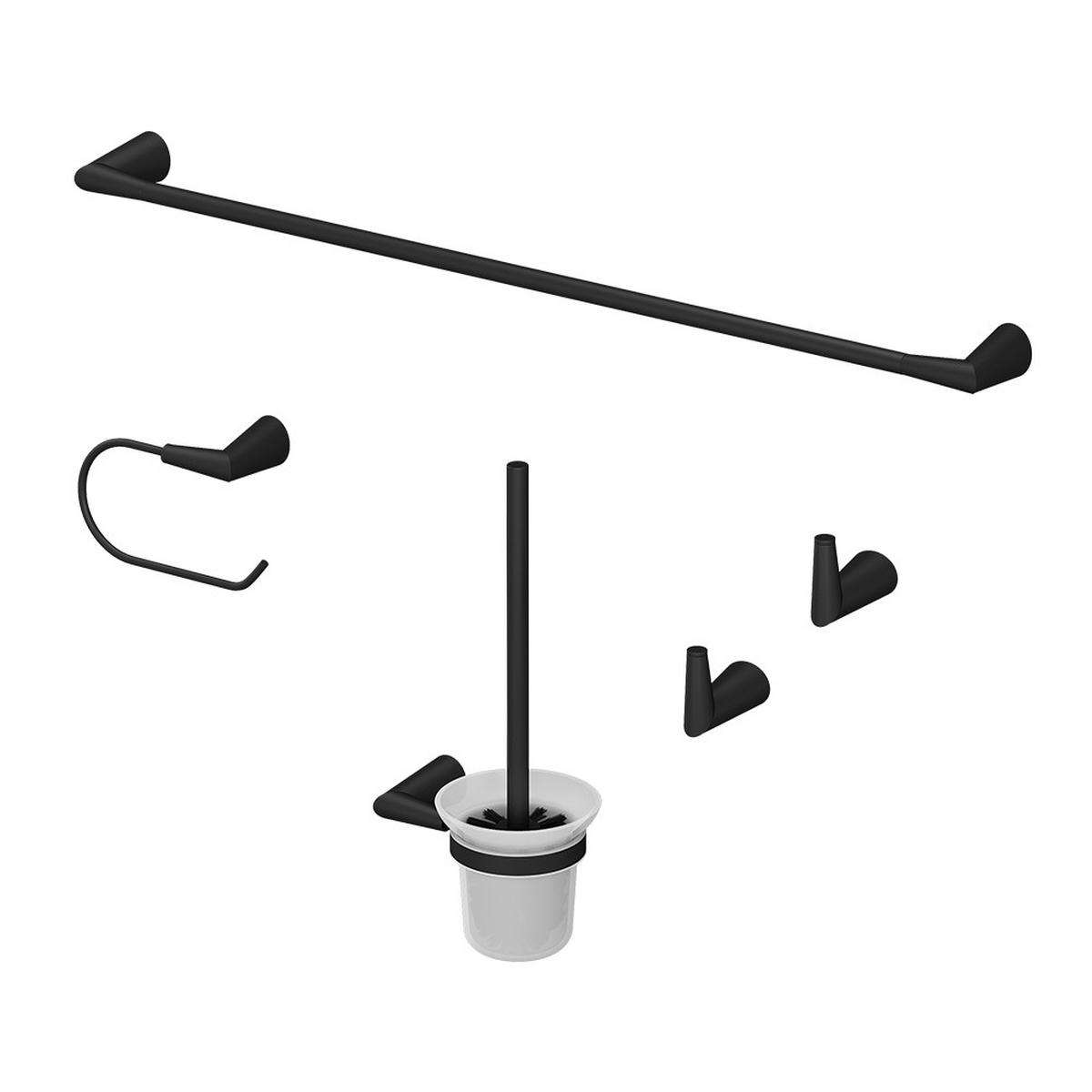 SADA KOUPELNOVÝCH DOPLŇKŮ Tauri Černá - černá, kov (16/8.8/6.9cm) - Vicco