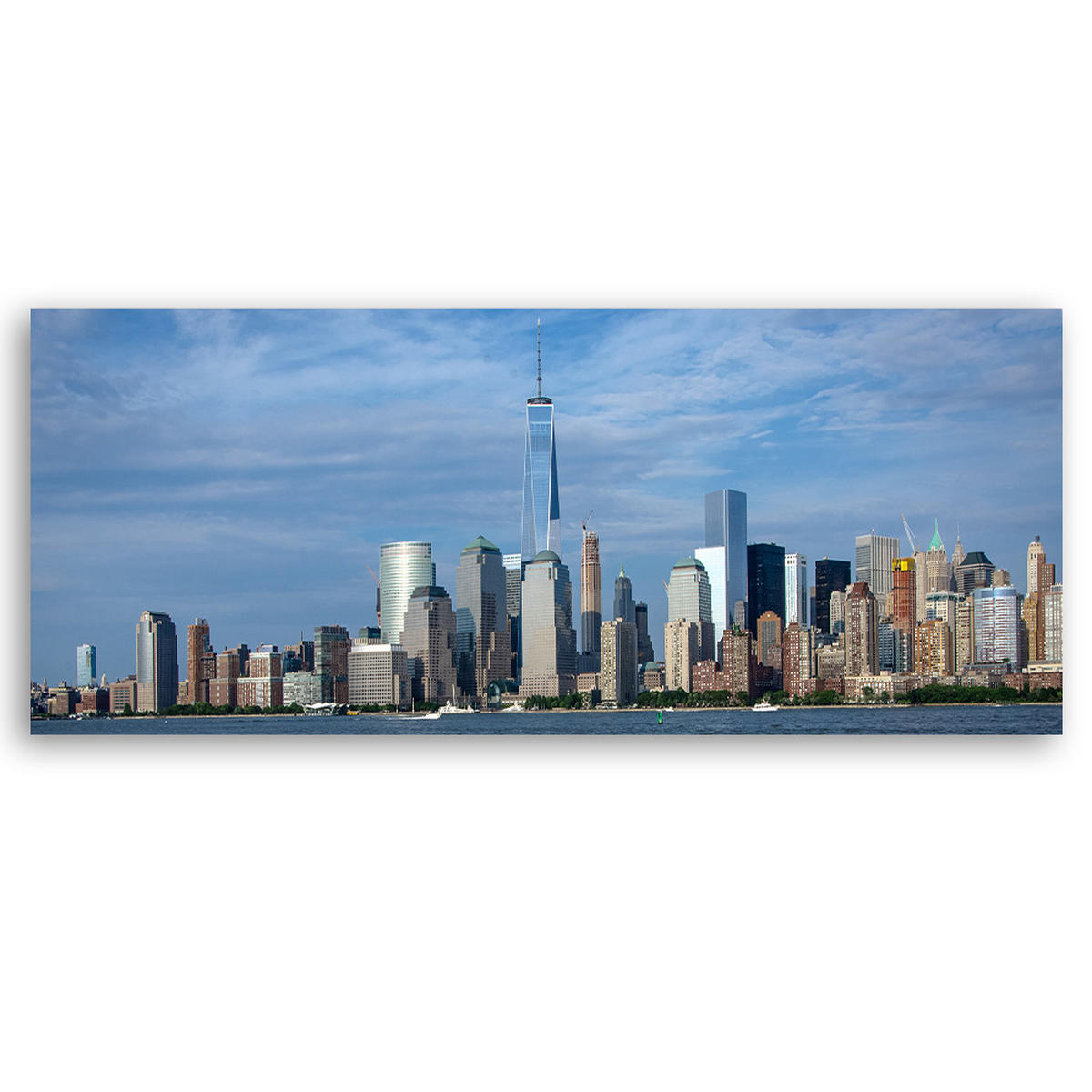WANDBILD manhattan new york - Blau, Textil (90/30cm) - Feeby