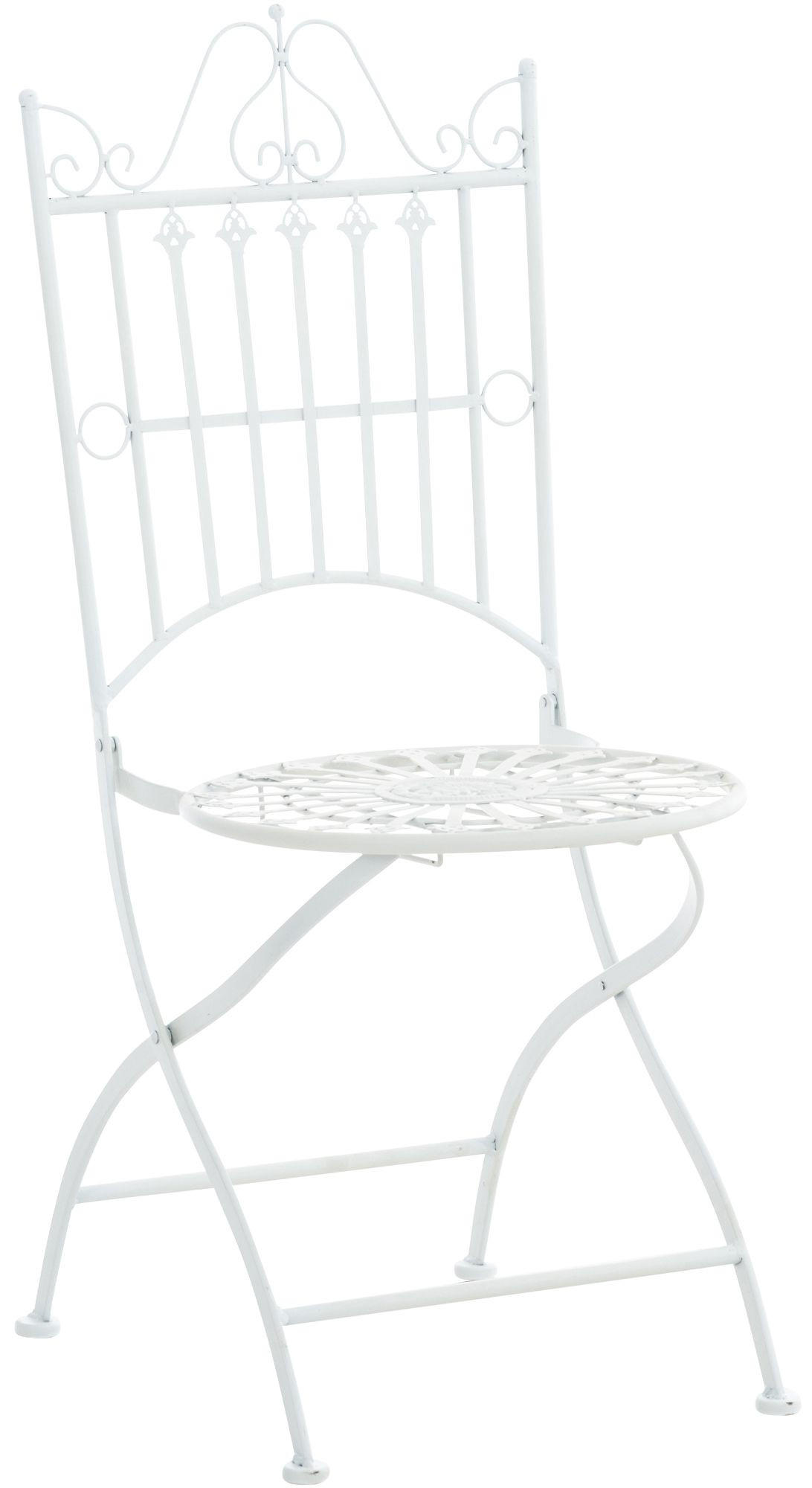 GARTENKLAPPSTUHL Metall Weiß - Weiß, Metall (39/94/53cm) - CLP