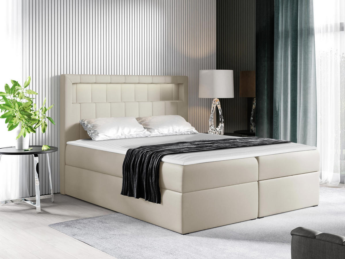 BOXBETT Aspen - Beige, Holz/Textil (200/200cm) - MIRJAN24