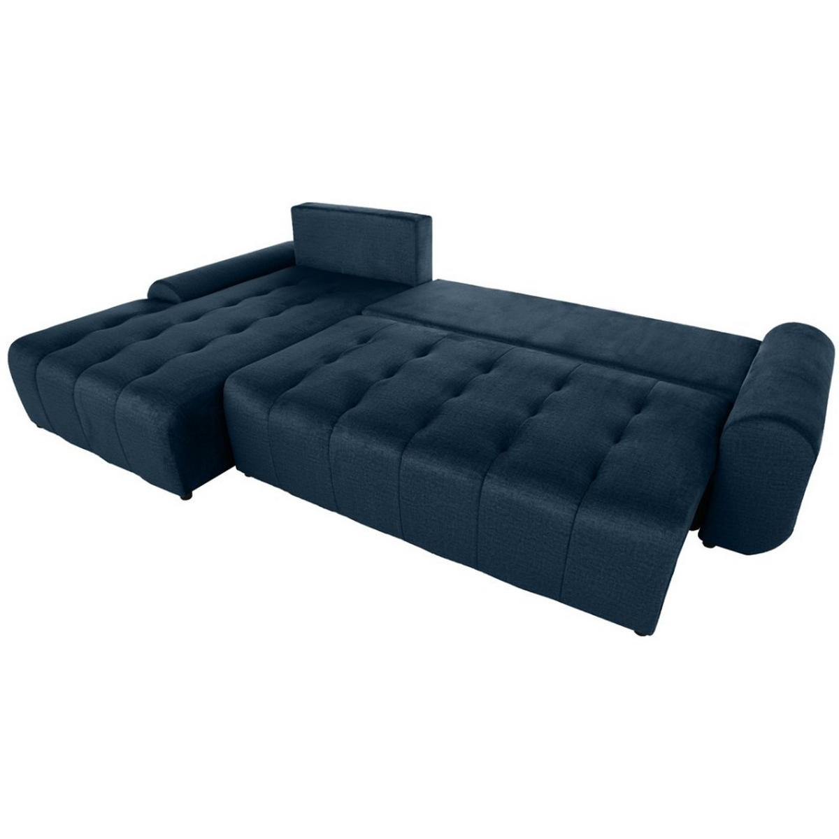 ECKSCHLAFSOFA Costa L Dunkelblau links - Schwarz/Dunkelblau, Kunststoff/Textil (290/169cm) - Beautysofa