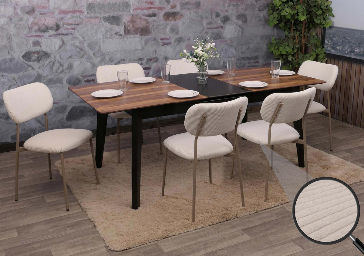 ESSZIMMERSTUHL Beige 6er-Set - Beige, Textil (44/83/52cm) - MCW