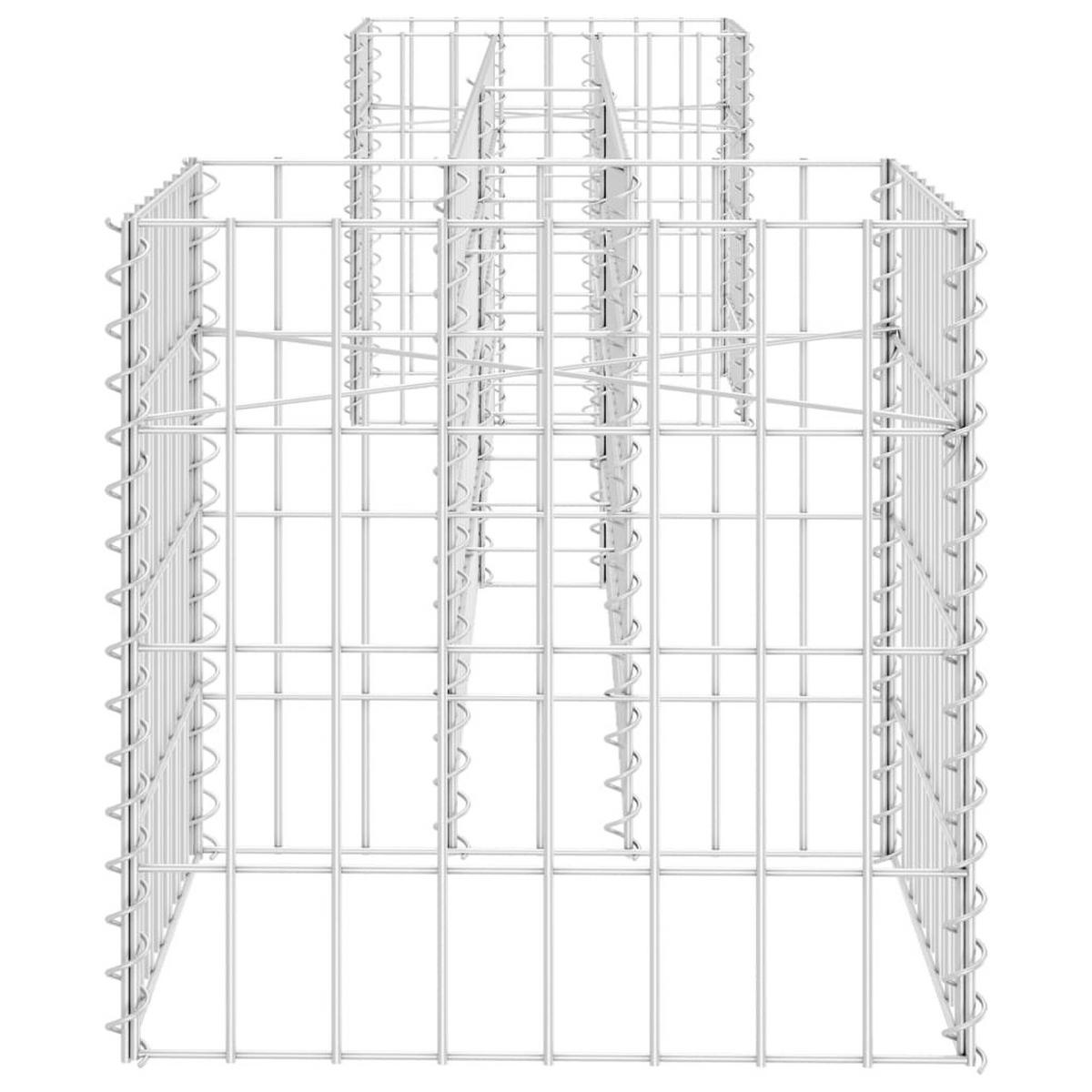 H-FÖRMIGER Gabionen-Pflanzkorb Stahldraht 260x40x40 cm - Silberfarben, Metall (260/40/40cm)