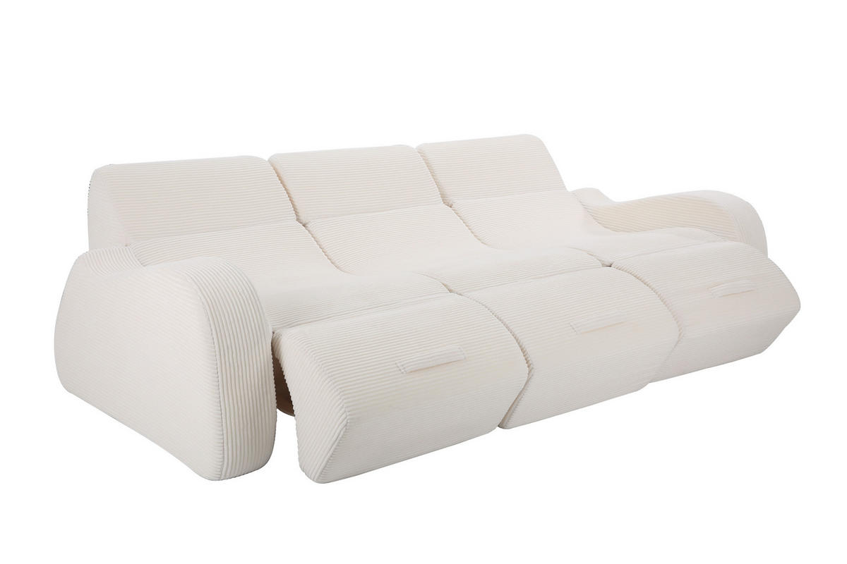 ECKSOFA 247/115/76 cm Beige mit Schlaffunktion - Beige, Textil (115/247cm) - Oxeza