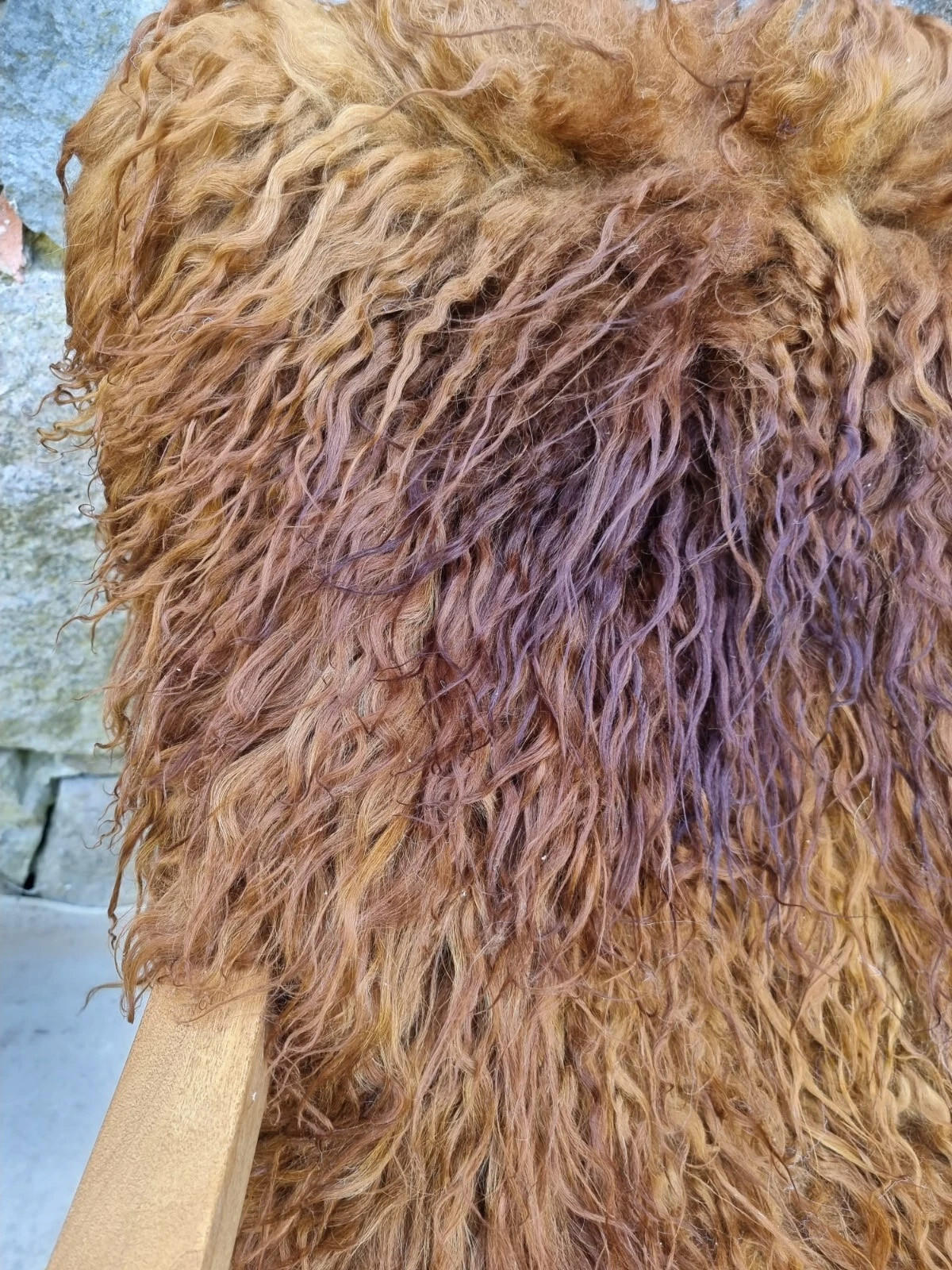 LAMMFELL Island Langhaar natur lockig weich Premium Ginger ca. 105 cm - Rotbraun, Fell (55/105cm) - Provellus