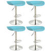 BARHOCKER 4er Set Kunststoff blau - Chromfarben/Blau, Kunststoff/Metall (52/67/43cm) - CLP