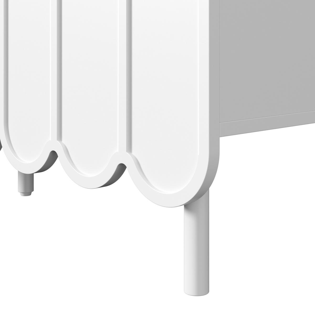 SIDEBOARD mit 3 Türen & 3 Schubladen, Weiß & Holzoptik, 160 x 40 x 80 cm - Weiß, Holzwerkstoff/Metall (120/80/35cm) - Urban Meuble