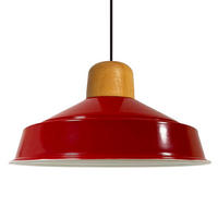 PENDELLEUCHTE Asletl 40/20 cm - Rot, Holz/Metall (40/20cm) - Bamyum