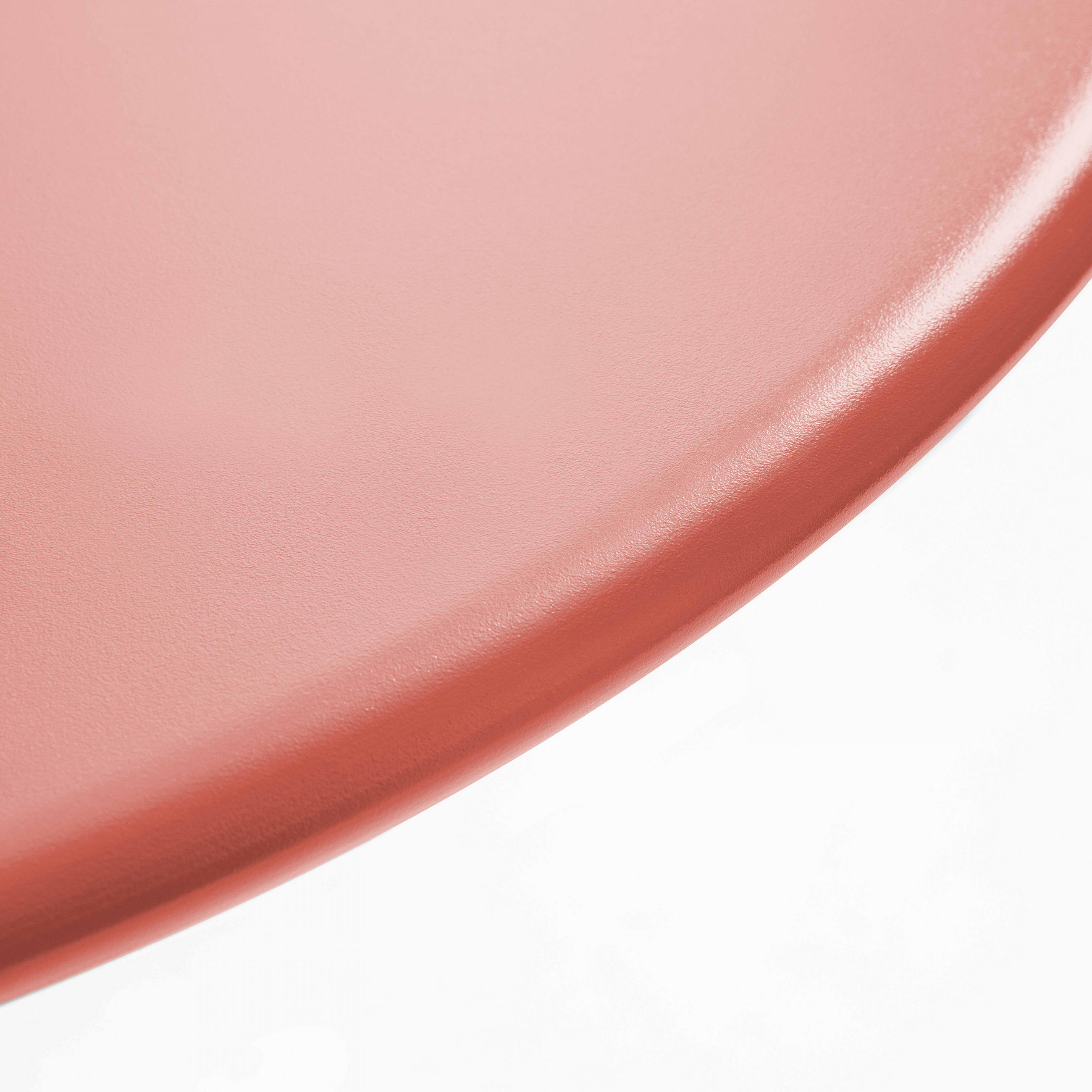 Oviala Gartentisch „Palavas“ Rund – 120 Cm Durchmesser, Rot, Stahl, Wetterfest, Für 6 Personen