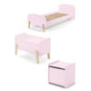 KINDERZIMMER Set Karilynn 3 Massivholz+MDF rosa - Rosa, Holz (230/73/130cm) - 58aufmkessel