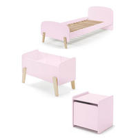 KINDERZIMMER Set Karilynn 3 Massivholz+MDF rosa - Rosa, Holz (230/73/130cm) - 58aufmkessel