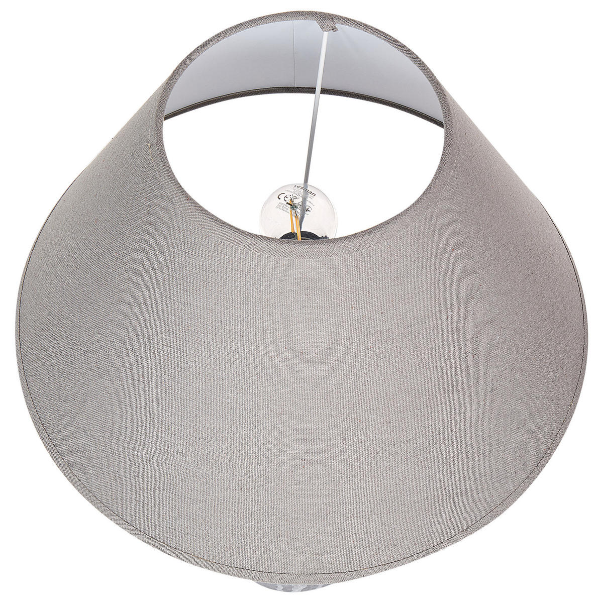 TISCHLEUCHTE Grau/Beige Agefet - Beige/Grau, Keramik (35/35/49cm) - Beliani