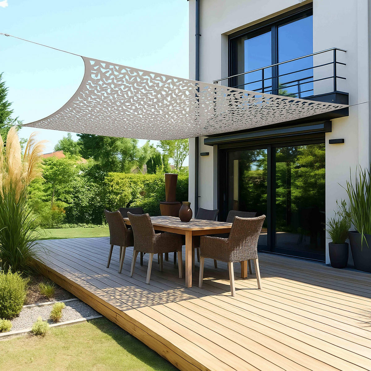 SONNENSEGEL REVERSIBLE 3 x 4m, weiß - Weiß, Textil (400/300cm) - Oviala